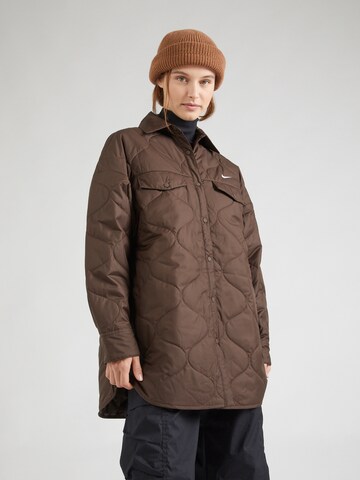 Nike Sportswear Between-season jacket 'ESSNTL' in Brown: front
