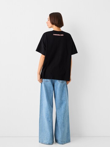 Bershka T-Shirt in Schwarz