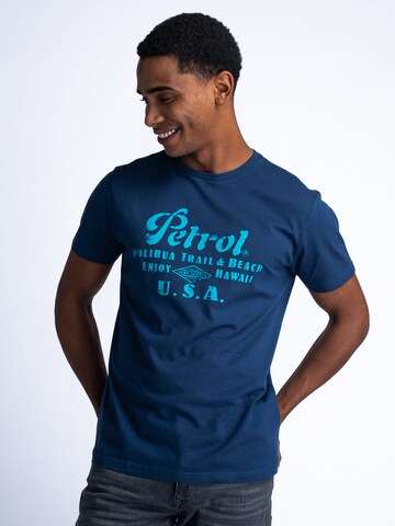 T-Shirt Petrol Industries en bleu : devant