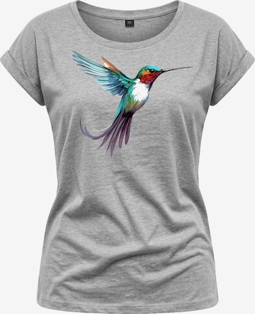 MAKAYA Shirt 'Kolibri' in Grey: front