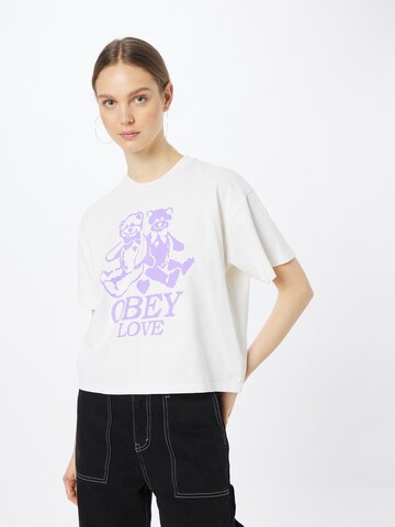 Obey Shirt in Wit: voorkant