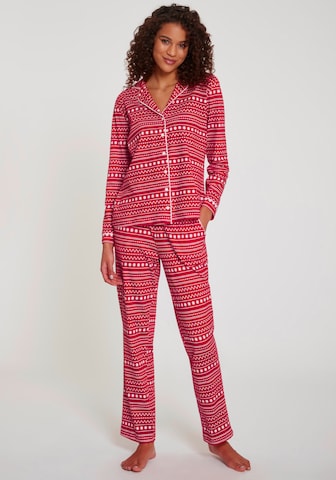 LASCANA Pajama 'XMas Dog Classic' in Red: front