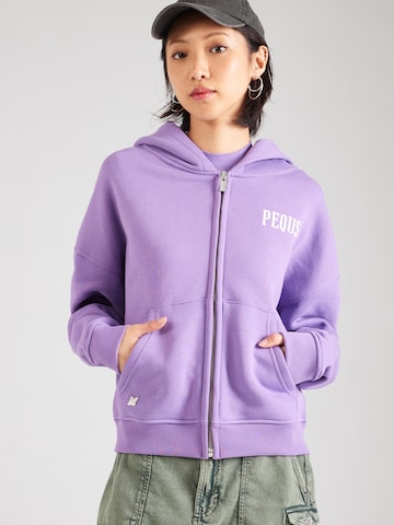 Pequs Zip-Up Hoodie in Purple: front