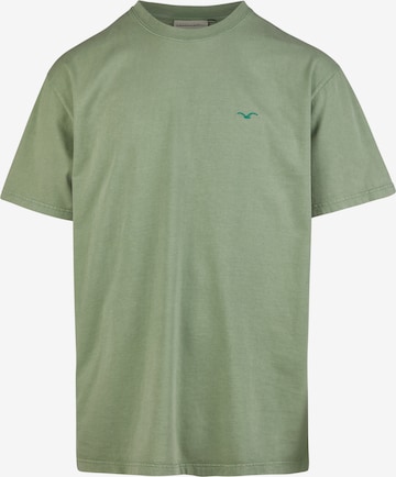 Cleptomanicx T-Shirt 'Boxy Tee Ligull Washed' in Grün: Vorderseite
