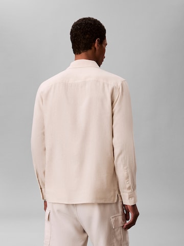 Calvin Klein Regular fit Button Up Shirt in Beige