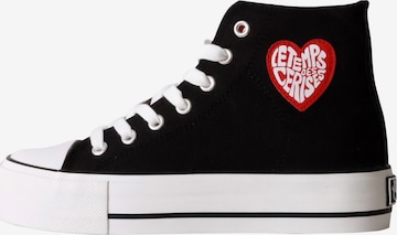Baskets hautes Le Temps Des Cerises en noir : devant