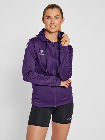 Hummel Athletic Zip-Up Hoodie in Purple: front