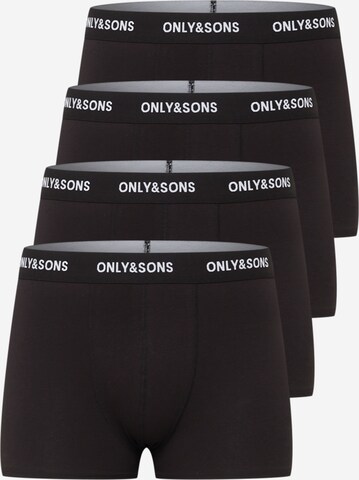 Only & Sons Boxershorts 'Fitz' in Zwart: voorkant