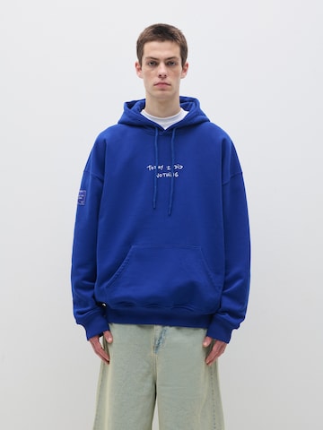 Sweat-shirt Today I did nothing en bleu : devant