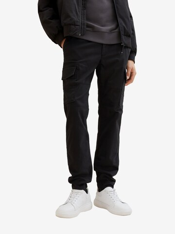 TOM TAILOR Tapered Cargobroek in Zwart