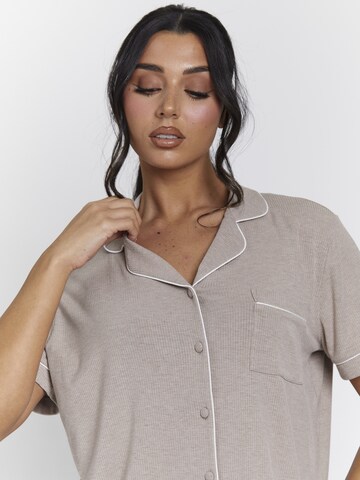 Loungeable Short Pajama Set in Beige