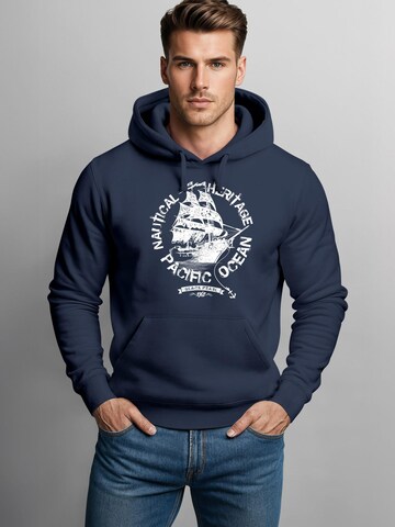 Neverless Sweatshirt 'Motorrad' in Blue