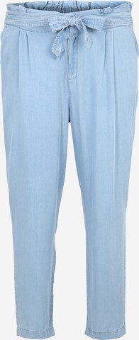 Vero Moda Curve Loose fit Pleat-Front Pants 'LILIANA EVANY' in Blue: front