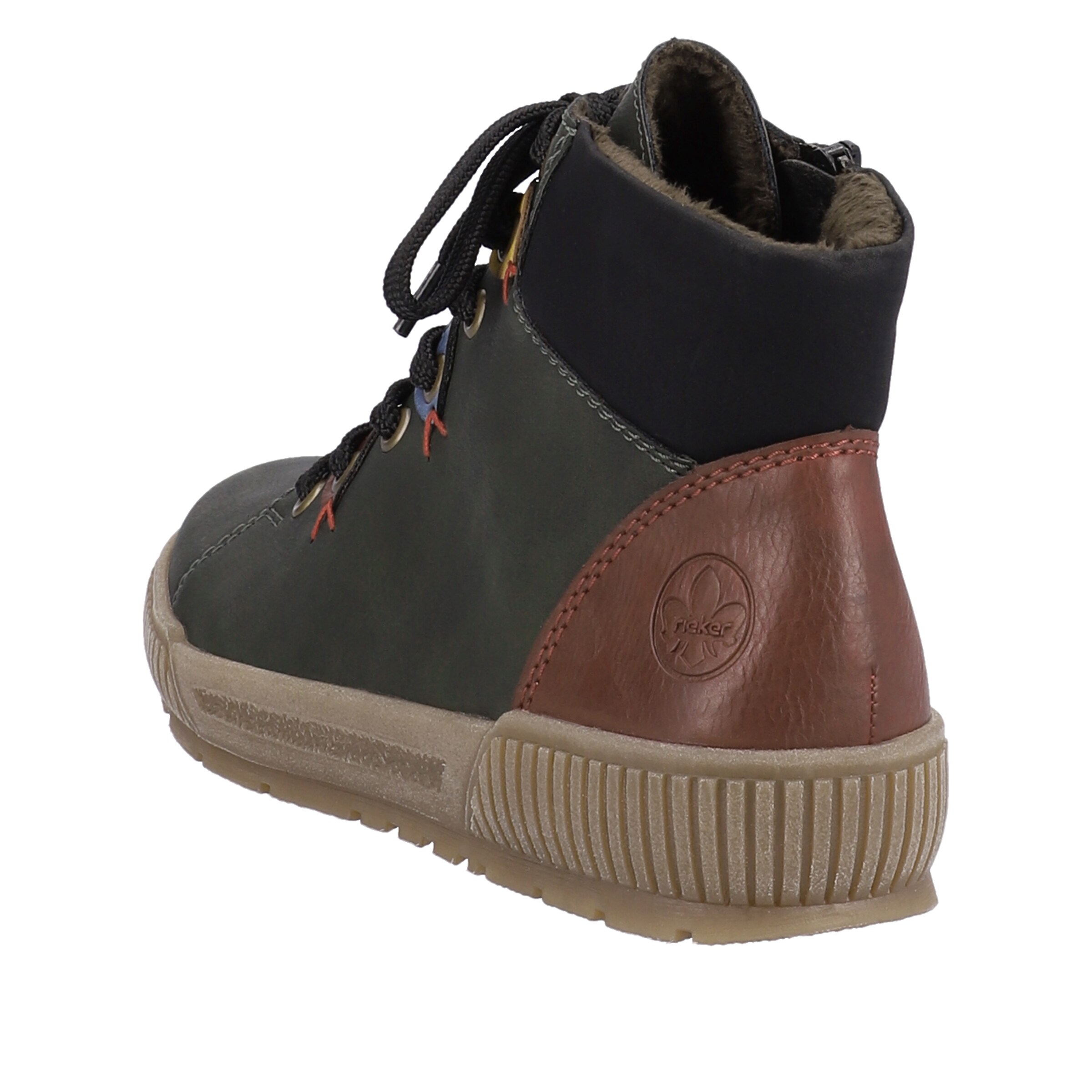 Rieker Lace-Up Ankle Boots in Green