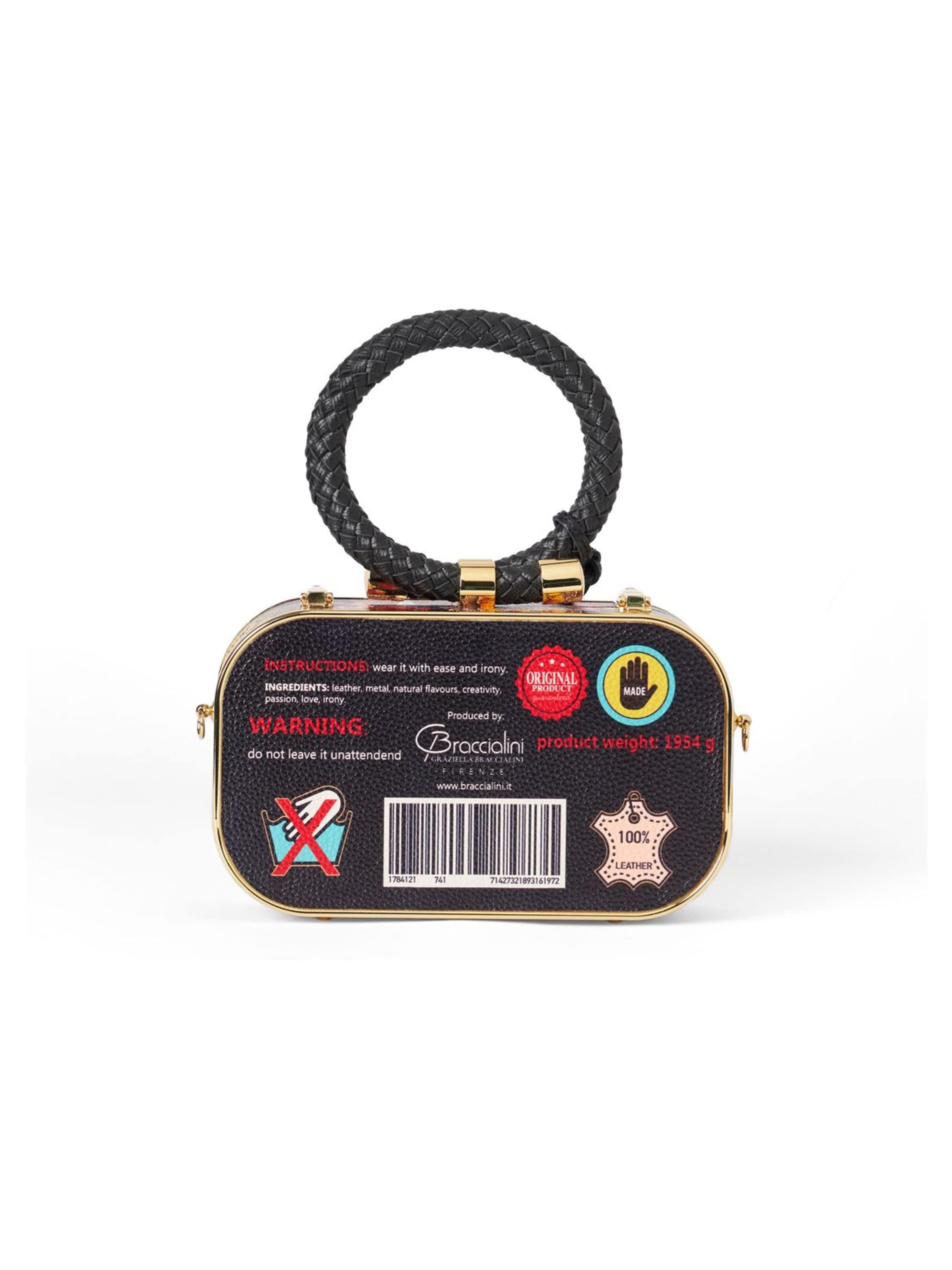 Braccialini - Bolso de noche 'Tema Sardine Licorice' en negro