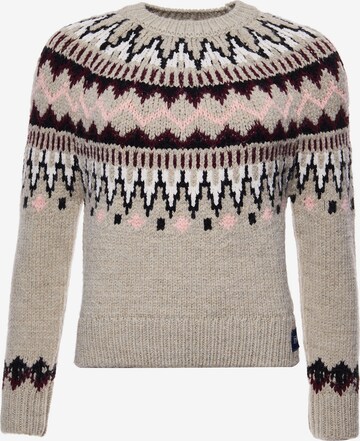 Superdry Sweater 'Fairisle' in Beige: front