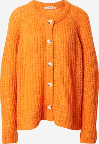 Geacă tricotată 'Hairy' de la Smith&Soul pe portocaliu: față