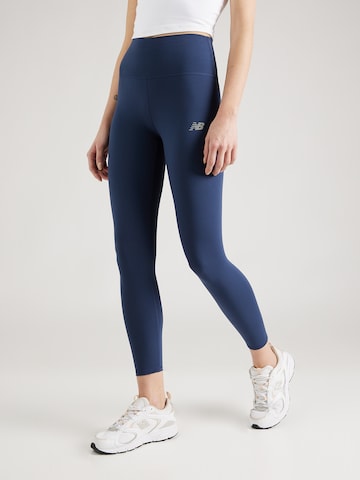 Skinny Pantaloni sportivi 'Essentials Harmony' di new balance in blu: frontale