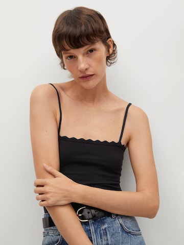 MANGO Knitted Top 'MISPIA' in Black: front