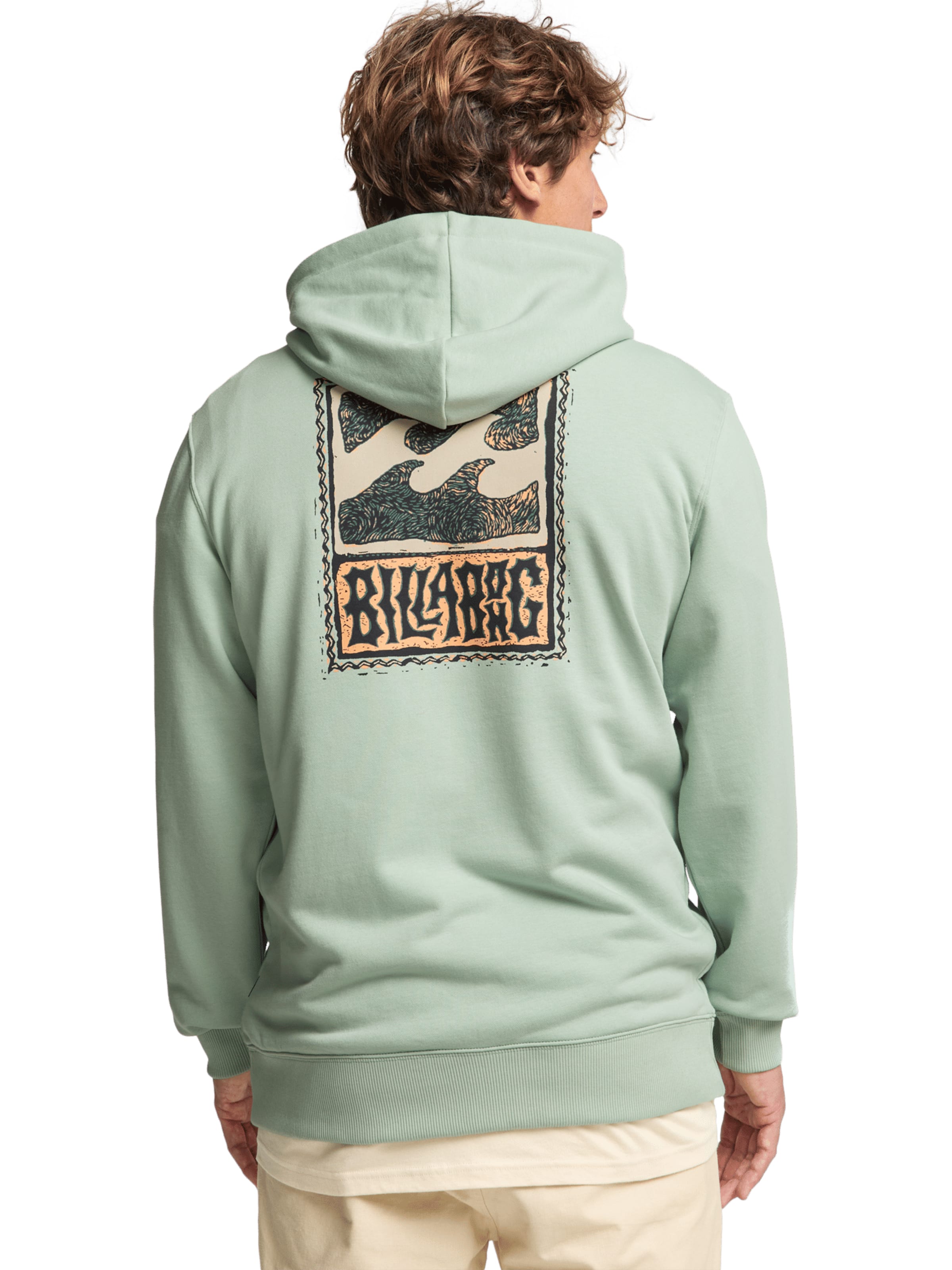 Bluză de molton 'Stamp' de la BILLABONG pe verde: față