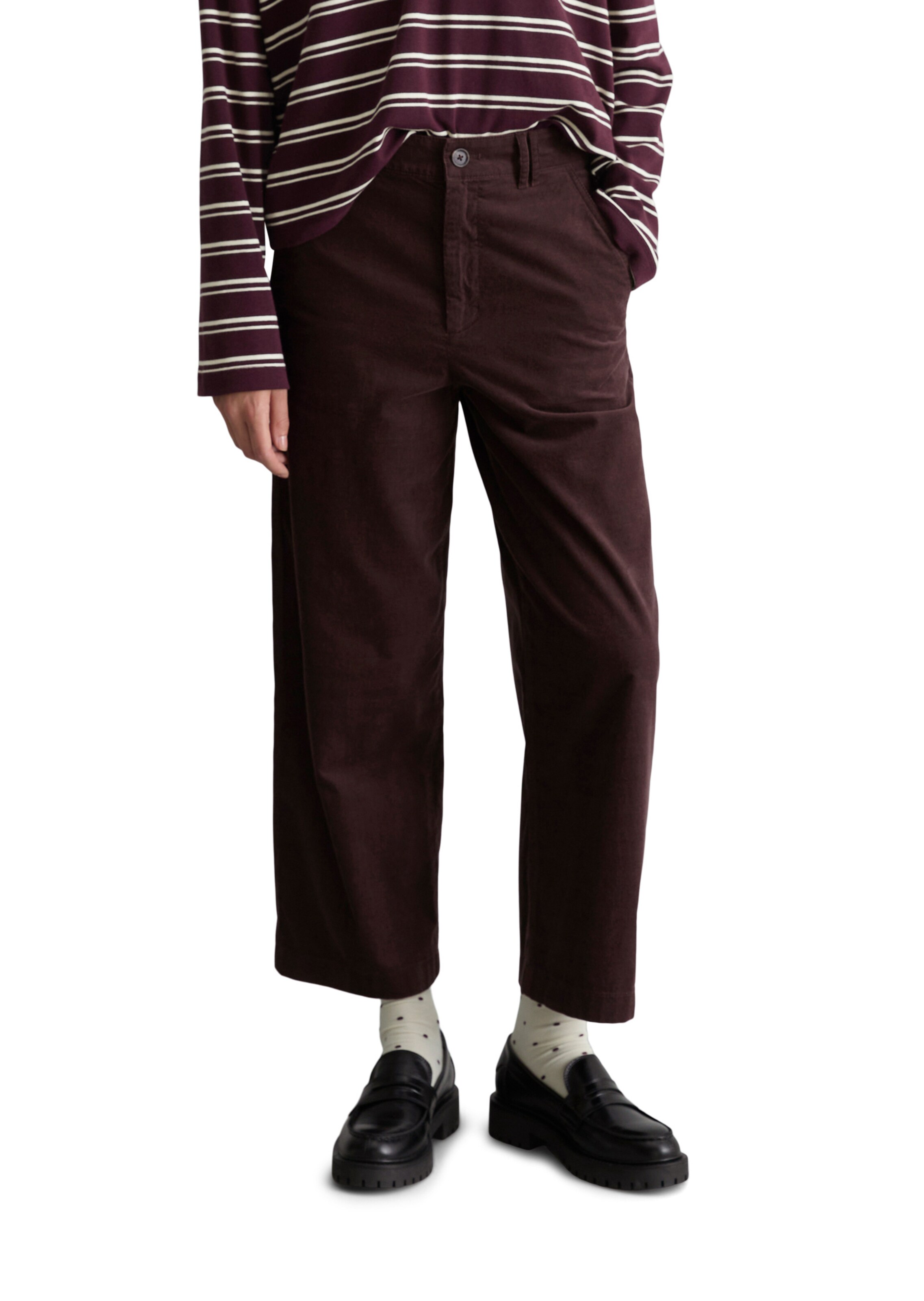 Loosefit Pantalon Marc O'Polo DENIM en marron : devant