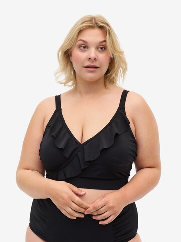 Swim by Zizzi Bustier Bikinitop 'SKATRIN' in Schwarz: predná strana