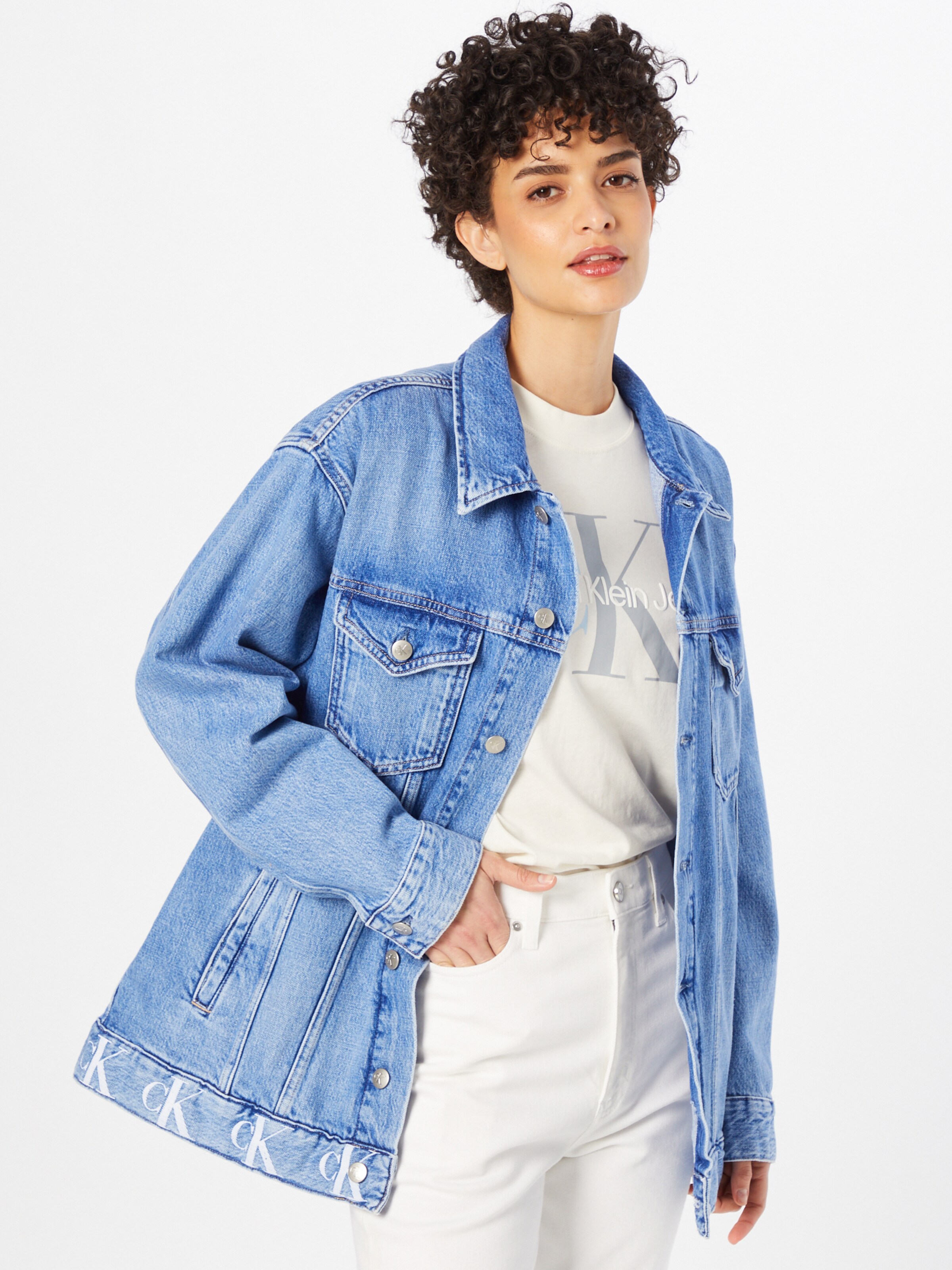 Frauen Jacken Calvin Klein Jeans Jacke in Blau - PF49736
