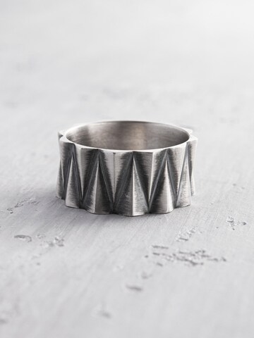 REYTEL Ring 'THE HINDER' in Zilver: voorkant