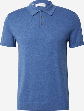 T-Shirt 'SLHBerg' SELECTED en bleu : devant