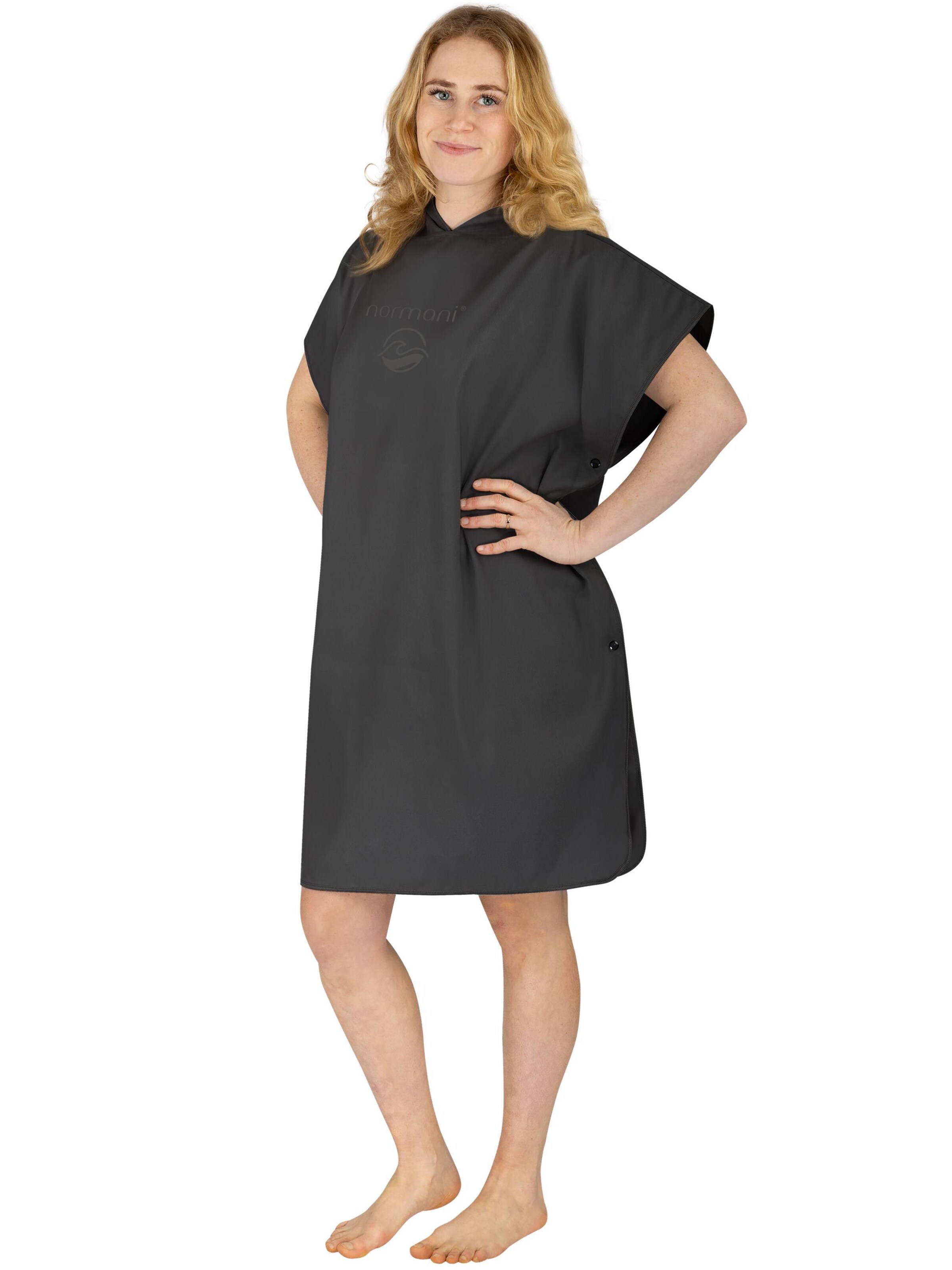 Peignoir 'Camuy' normani en noir : devant