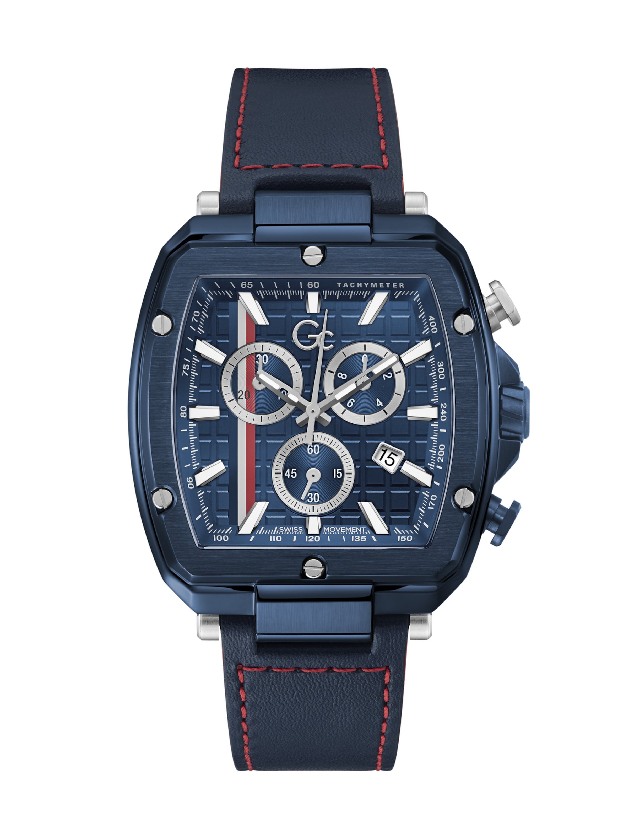 Gc Analoog horloge 'Spirit Tonneau ' in Blauw: voorkant