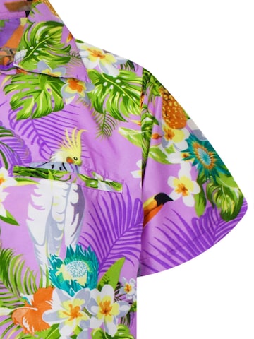King Kameha Shirt 'Parrot Cockatoo' in Lila