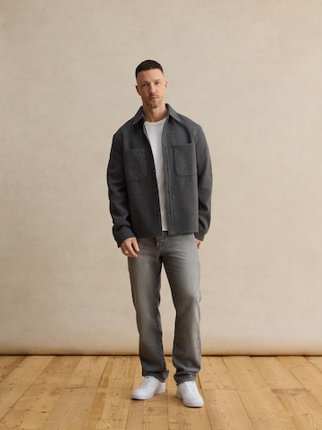 DAN FOX APPAREL Comfort fit Srajca 'Ali' | siva barva