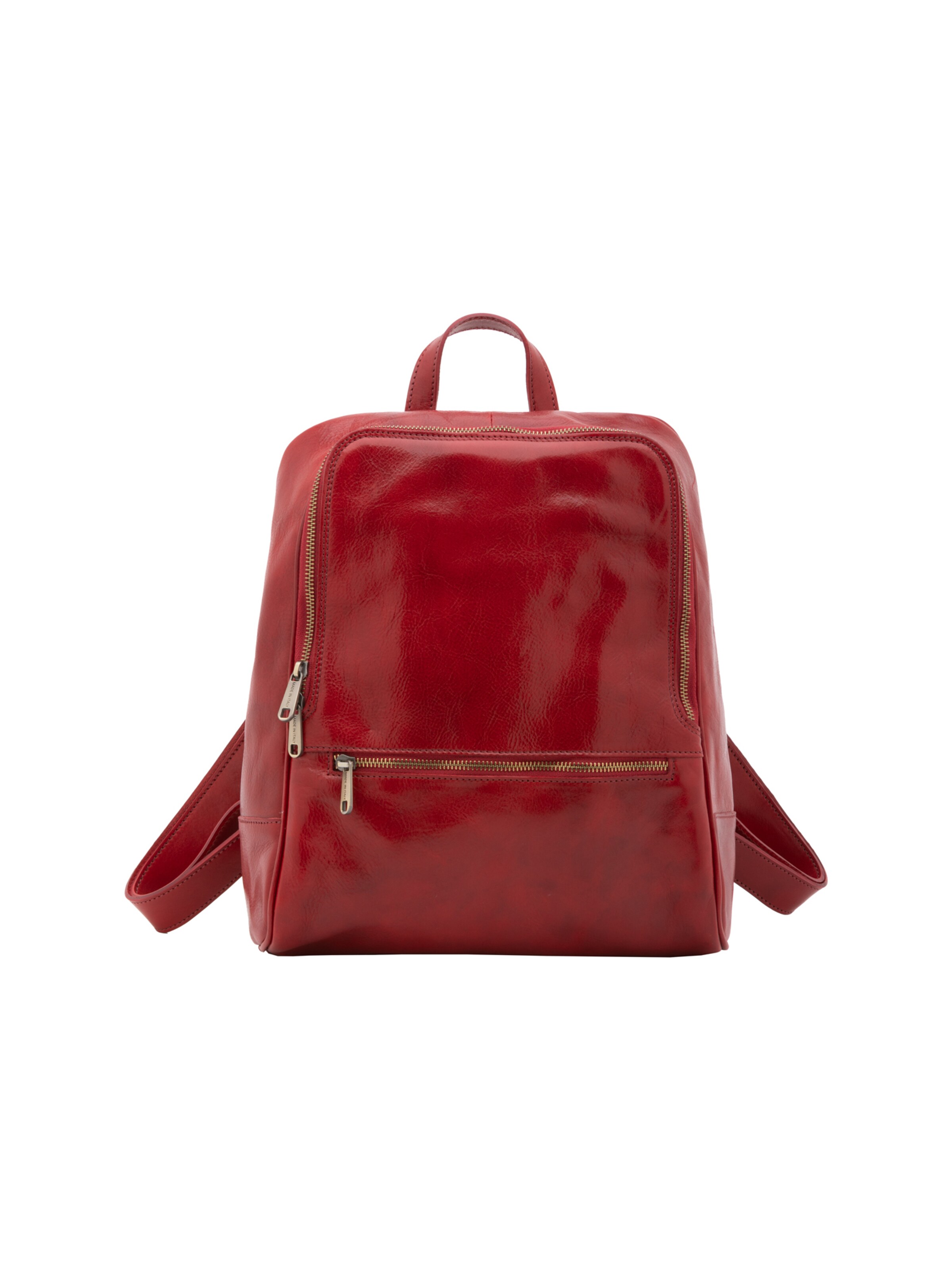 Borsa a spalla 'Zaino Silvanae Vera Pelle - Donna Chiusura Zip Tracolla Regolabile' di I Fratelli in rosso: frontale