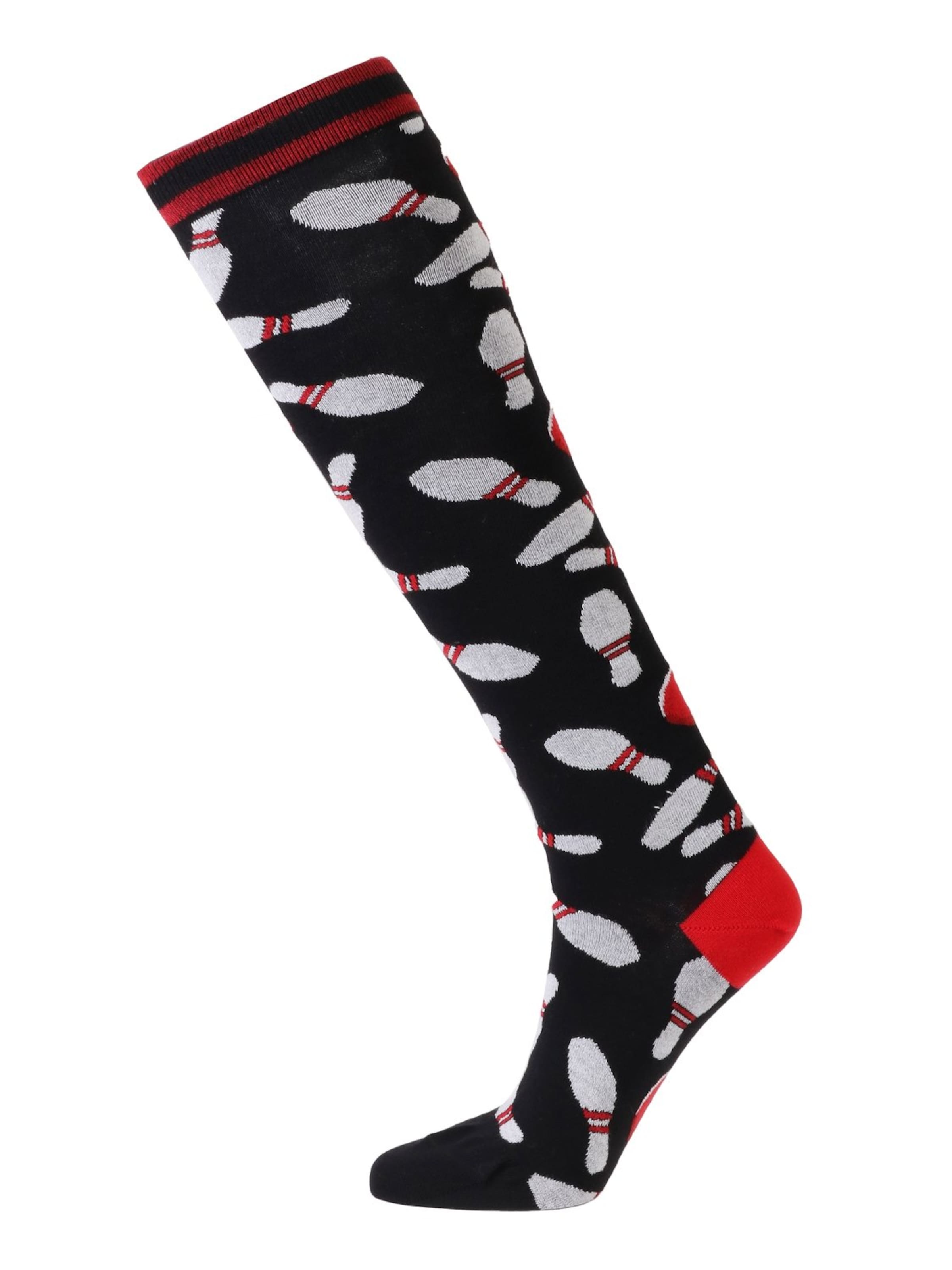Sokisahtel - Calcetines 'BOWLING knee-highs for bowling friends' en negro: frente
