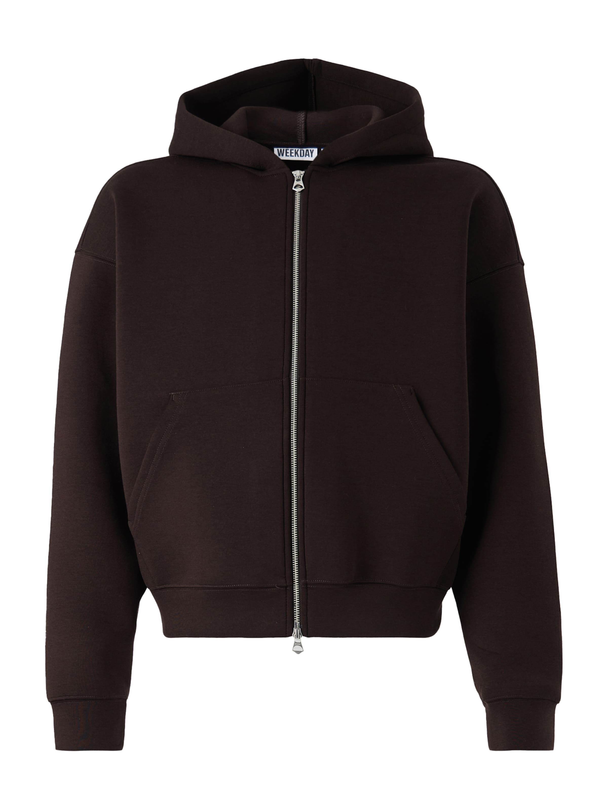 WEEKDAY Sweatvest 'Simon' in Bruin: voorkant