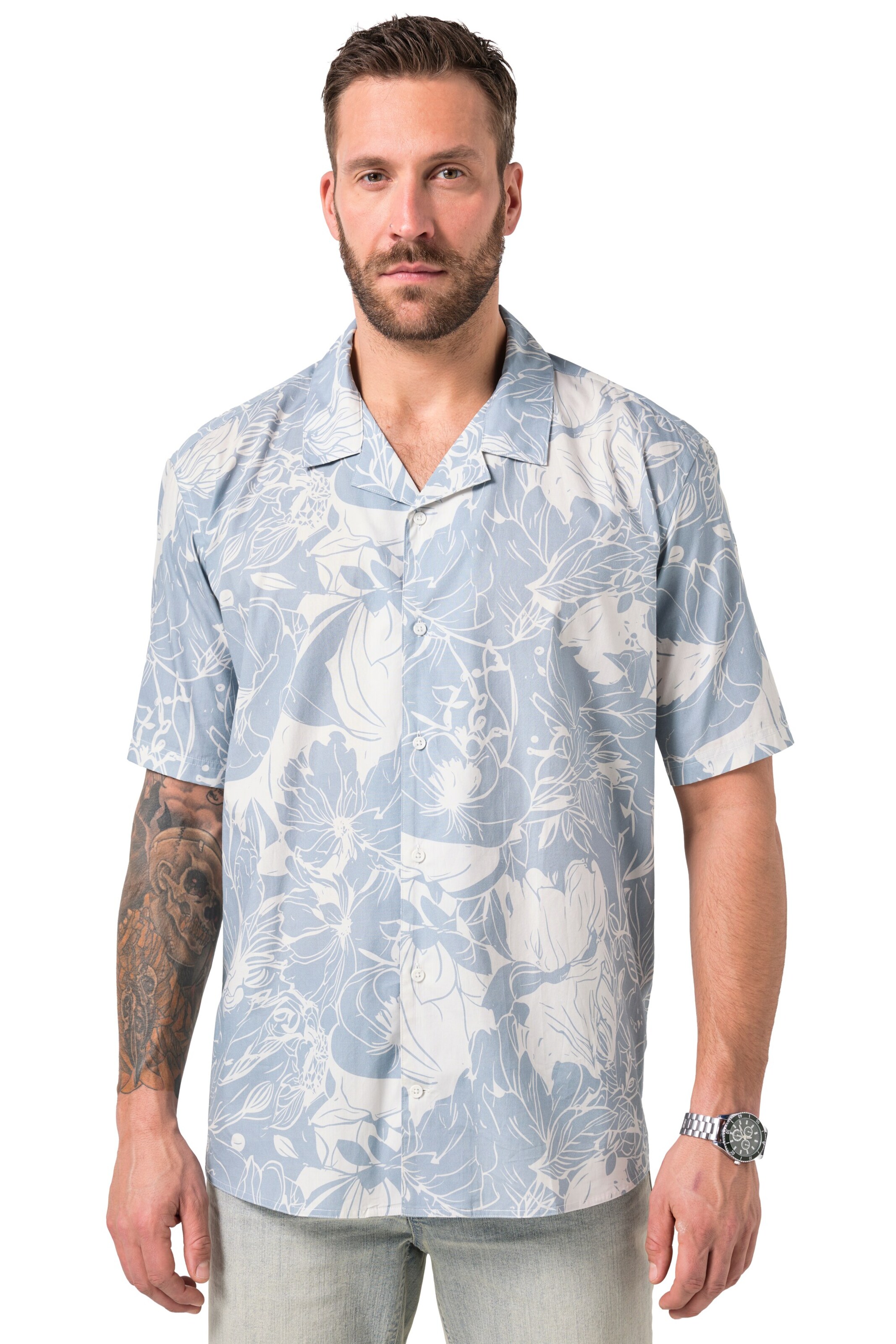 JP1880 Comfort Fit Hemd in Blau: Vorderseite