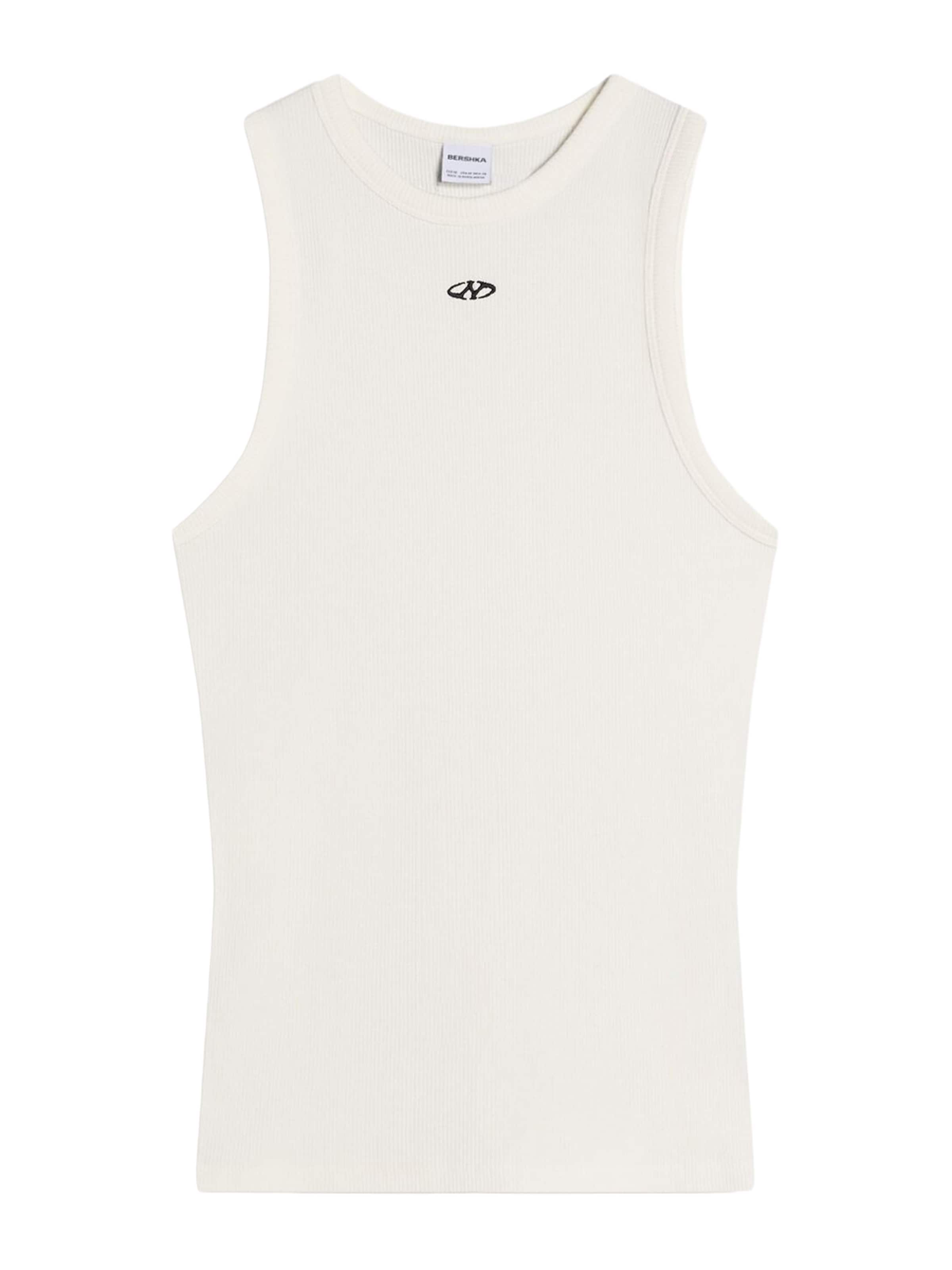 Tricou de la Bershka pe alb: față