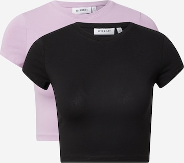 T-shirt 'Sabra' WEEKDAY en violet : devant