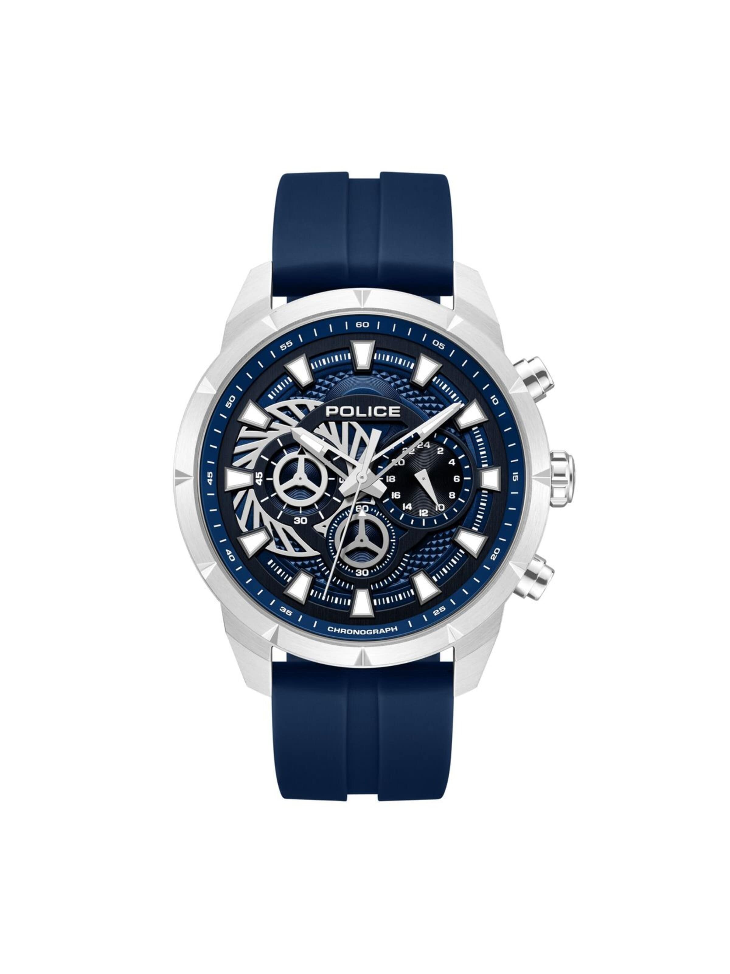 Montre à affichage analogique POLICE en bleu : devant