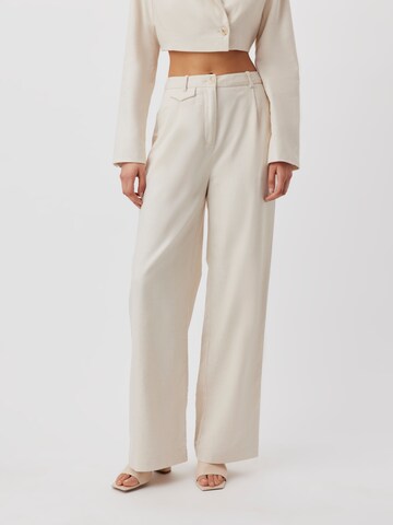 LeGer by Lena Gercke Wide leg Pleat-Front Pants 'Cathleen' in Beige: front