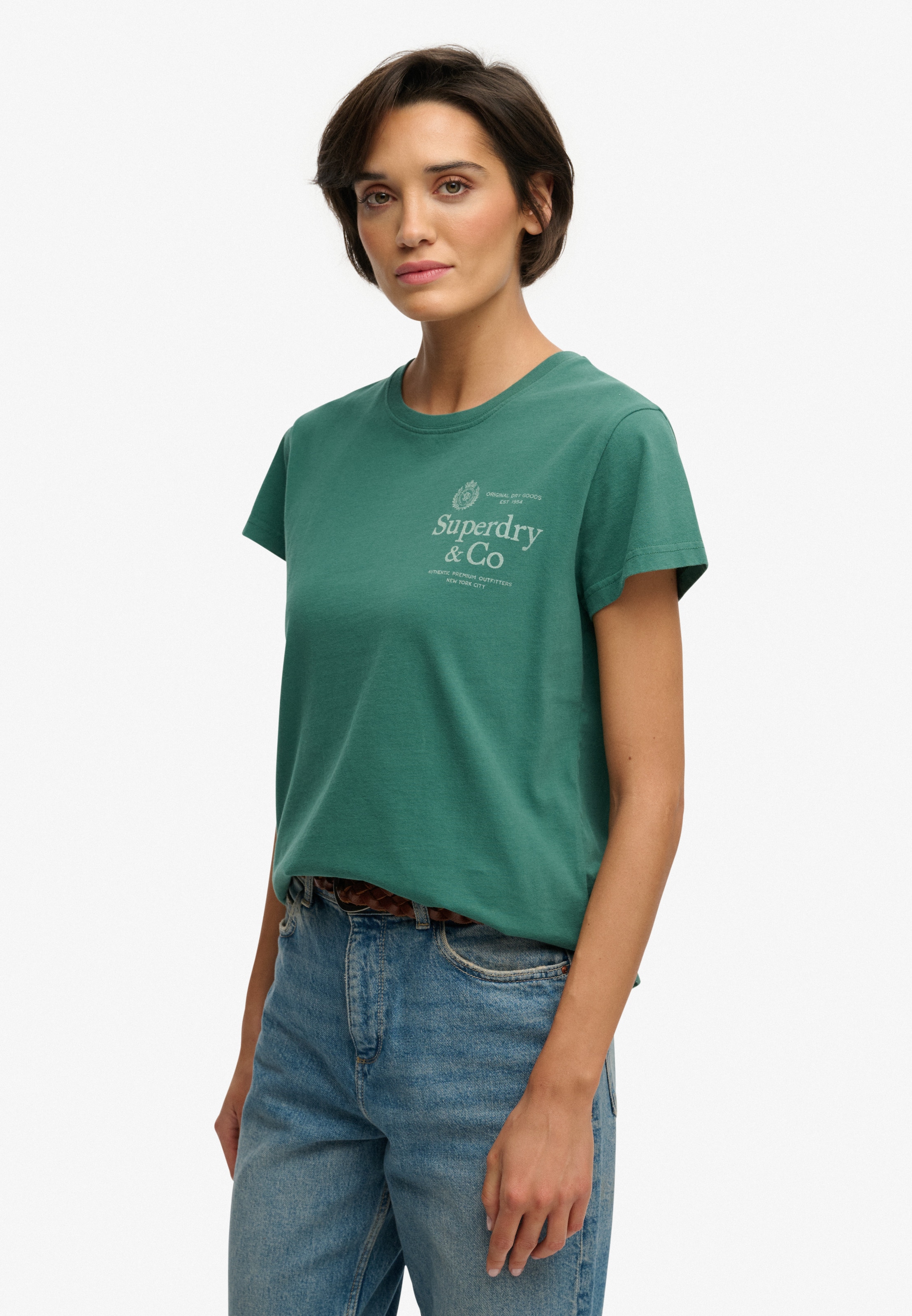Superdry & Co Shirt 'Classic' in Groen: voorkant