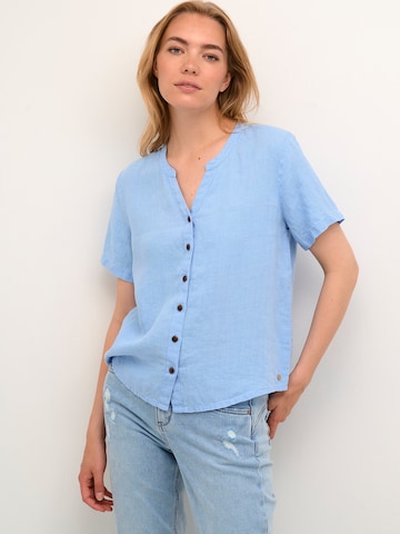 Cream Blouse 'Bellis' in Blue: front