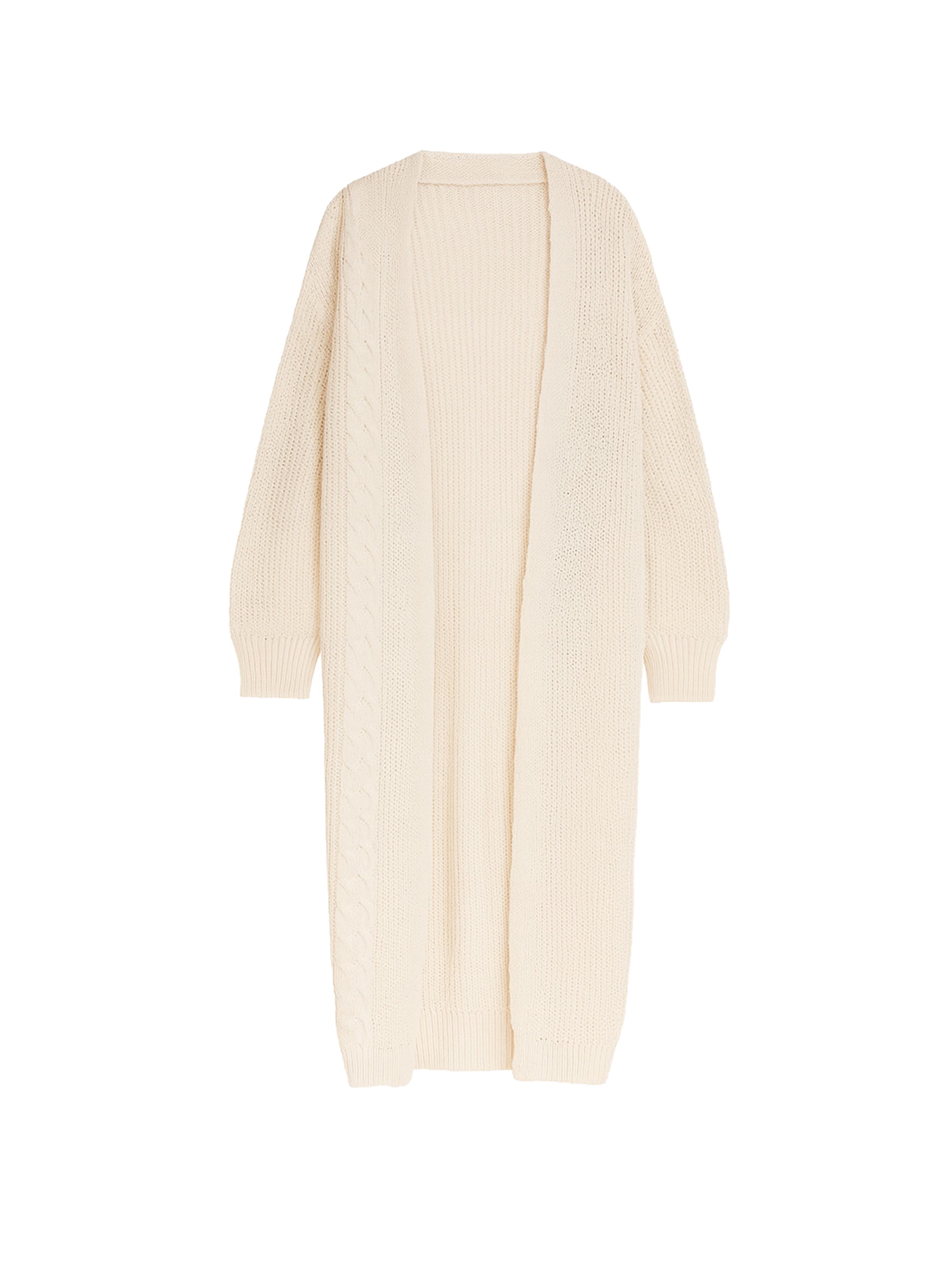 Elara Lang cardigan i beige: forside