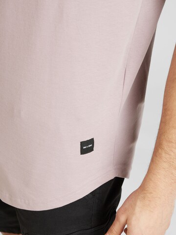 Only & Sons Regular Fit T-Shirt 'MATT' in Lila