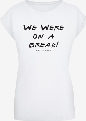 ABSOLUTE CULT T-Shirt 'Friends - We Were On A Break' in Weiß: predná strana