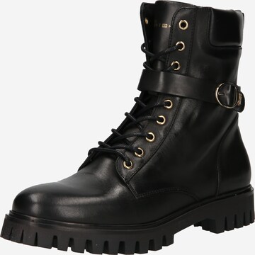 TOMMY HILFIGER Lace-Up Ankle Boots in Black: front