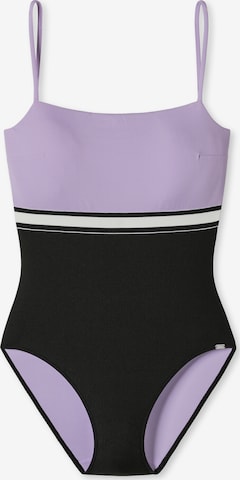 SCHIESSER Bralette Swimsuit 'Californian Dream' in Purple: front