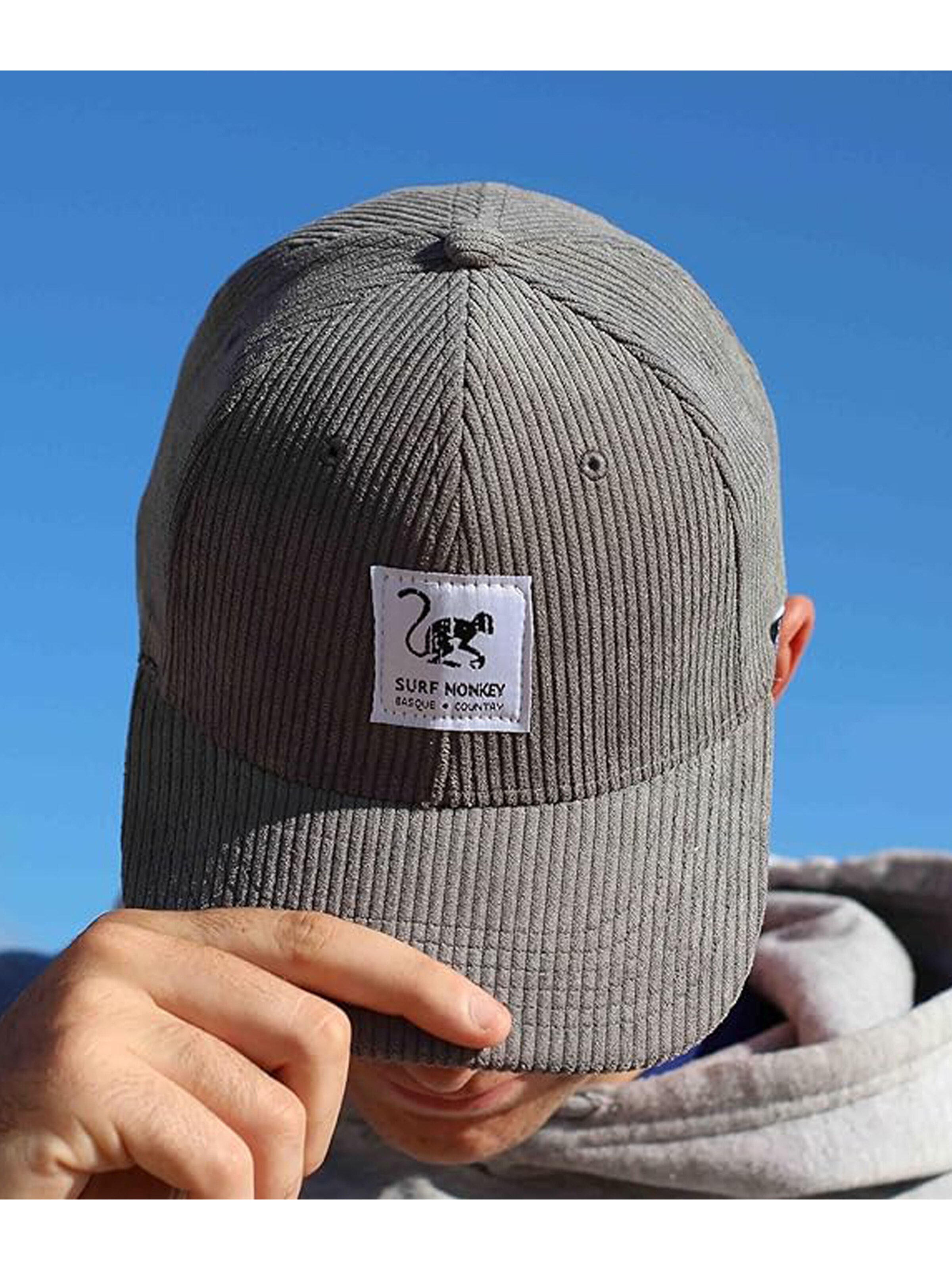 Surf Monkey Athletic Cap in Grey