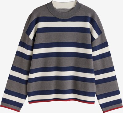 Next Pullover in S-M in navy / graumeliert / rot / weiß, Produktansicht